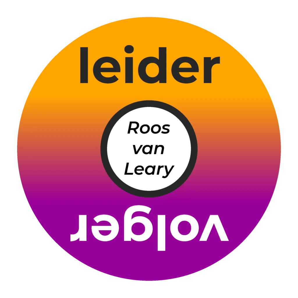 Roos van Leary in twee helften (boven en onder) ipv in acht delen. Het deel boven omvat leidende actoren en het onderste deel de volgers.
