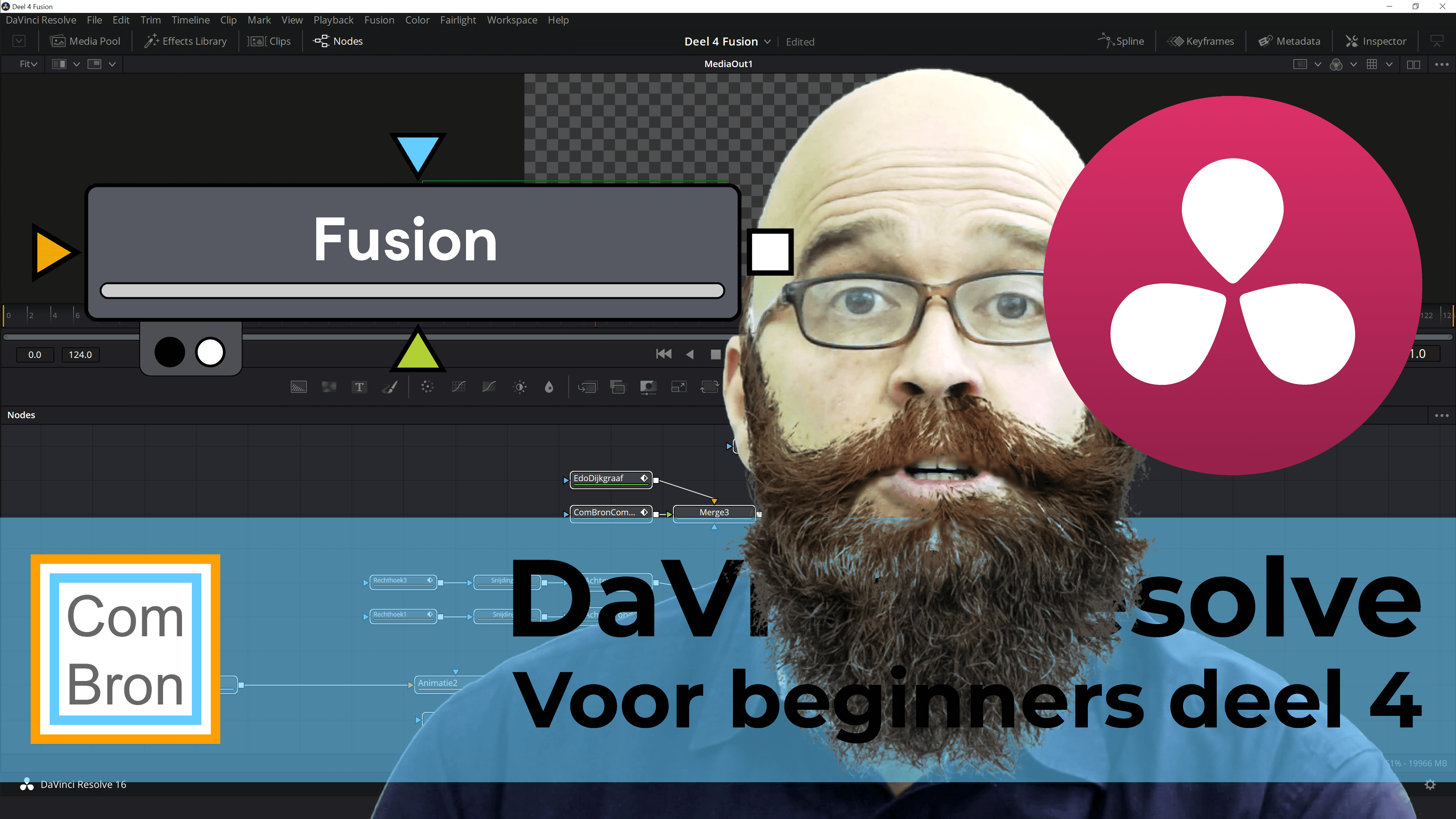 Nederlandse handleiding DaVinci Resolve Fusion voor beginners.