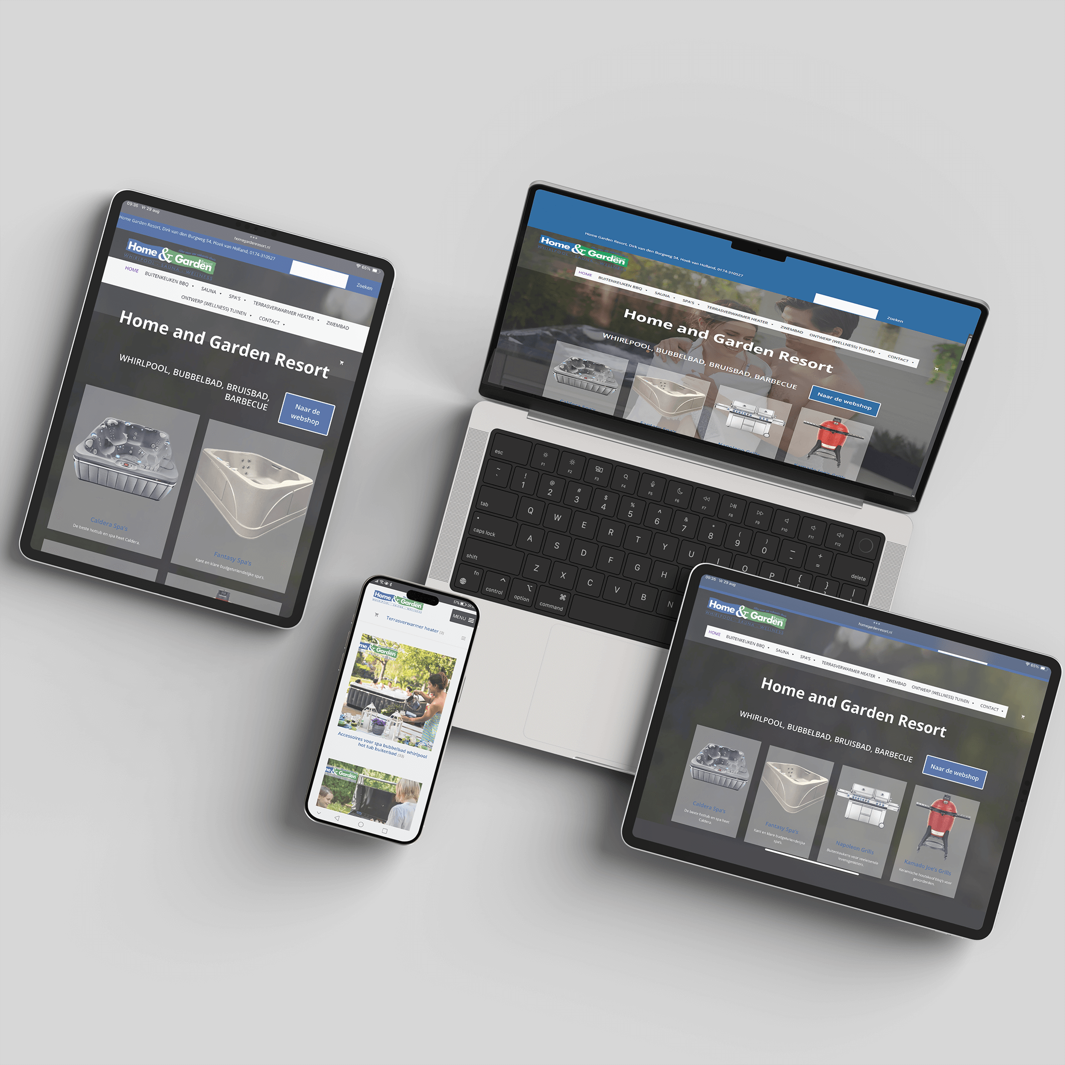 De website van Home and Garden Resort in Hoek van Holland is een voorbeeld van een Hoekse website die door ComBron gemaakt is.