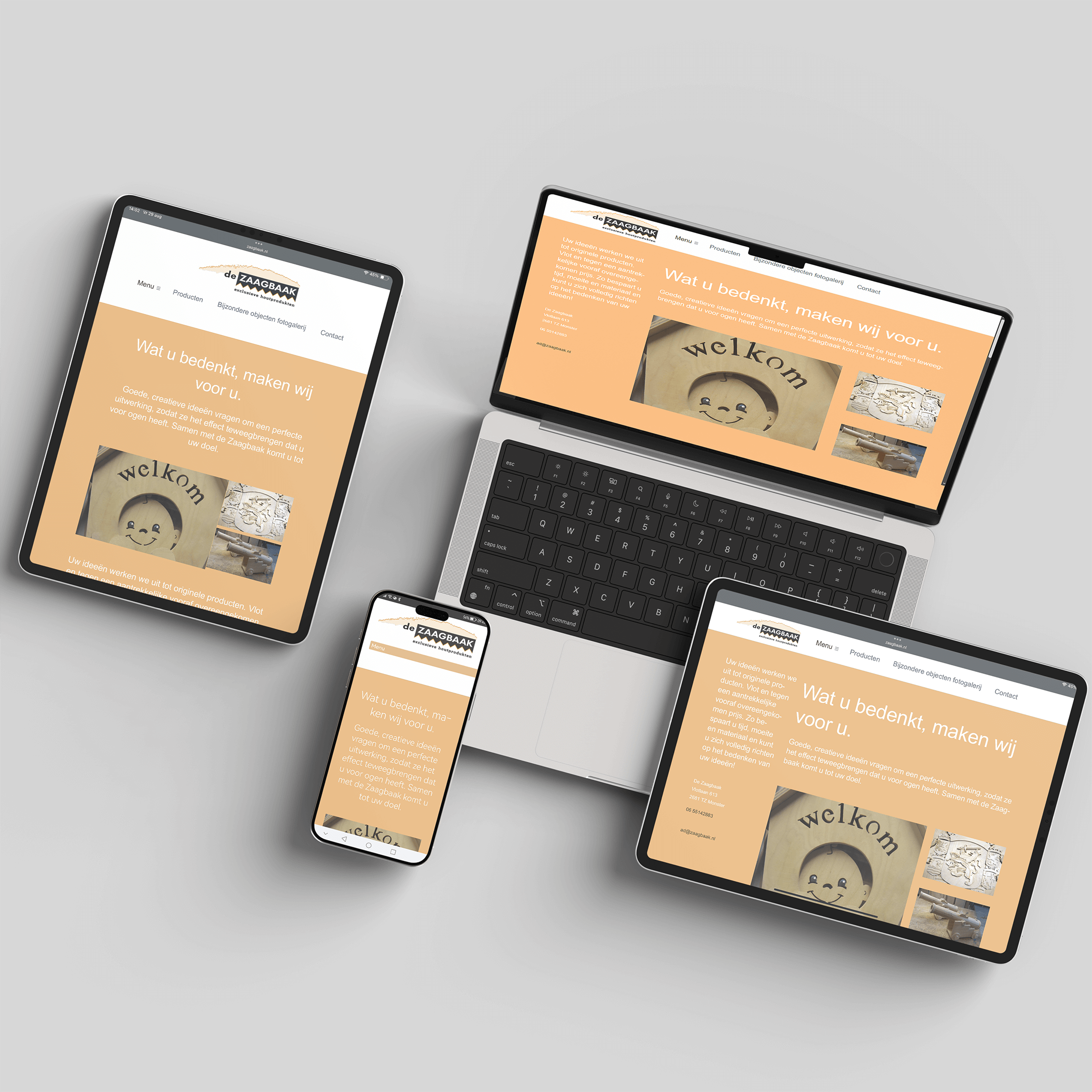 De website van De Zaagbaak in Monster is een voorbeeld van een Westlandse website die door ComBron gemaakt is.